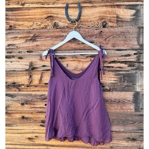 MADE IN ITALY | Silk Purple Sleeveless Blouse M